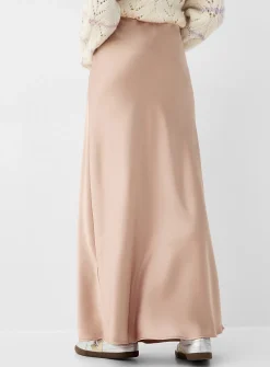 Satiny maxi skirt