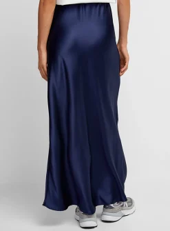 Satiny maxi skirt