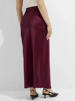 Satiny maxi skirt