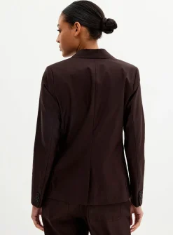 Satiny patch-pocket blazer