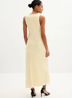 Satiny twisted-strap dress