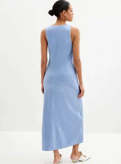 Satiny twisted-strap dress