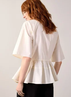 Satoman zippered peplum shirt