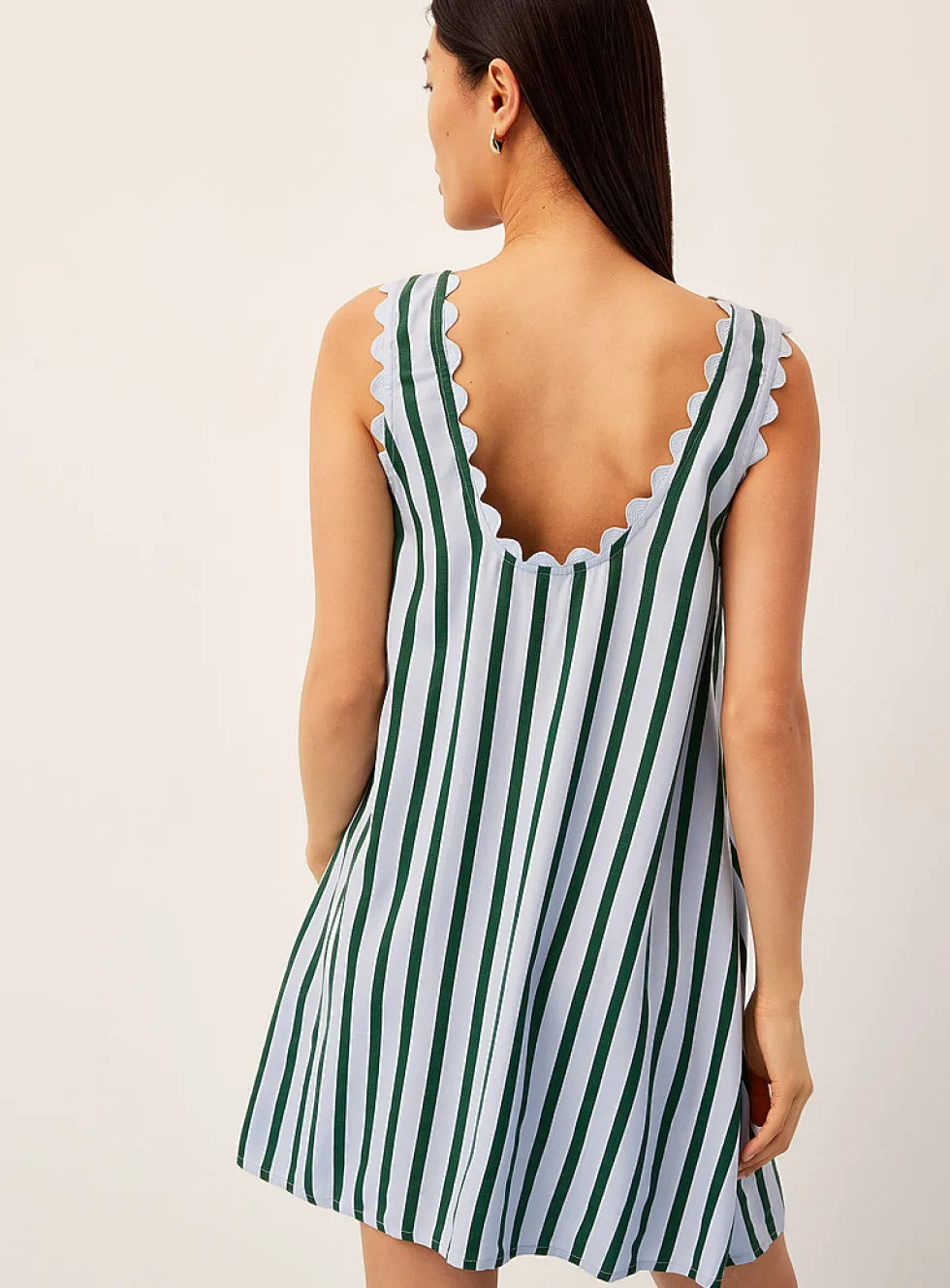 Scalloped-trim minidress