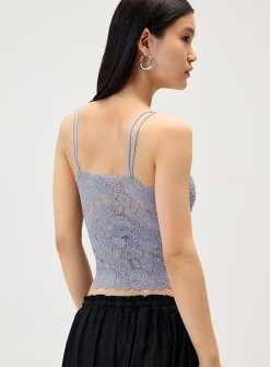 Scallpoed lace trim cropped cami