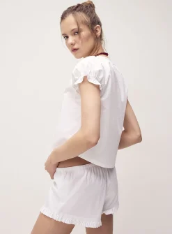 Scoop-neck babydoll blouse