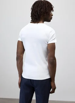Scoop-neck ribbed jersey T-shirt