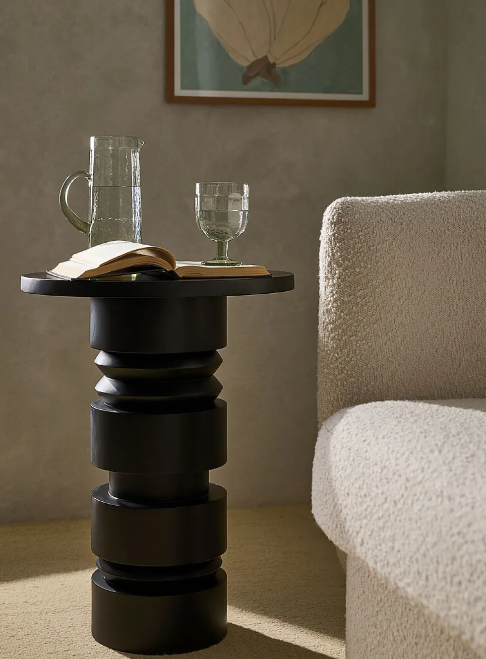 Sculptural base side table