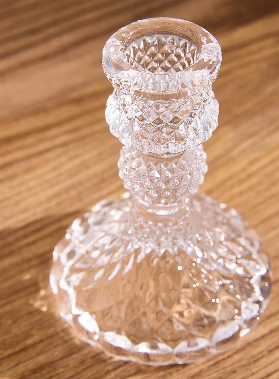 Sculptural glass candle holder