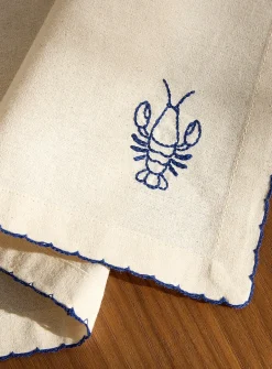Sea's bounty embroidered napkin