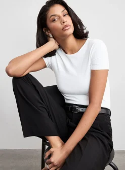Second-skin short-sleeve crew-neck T-shirt