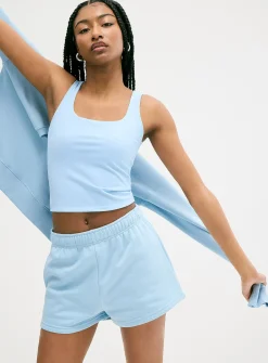 Second-skin square-neck cropped cami