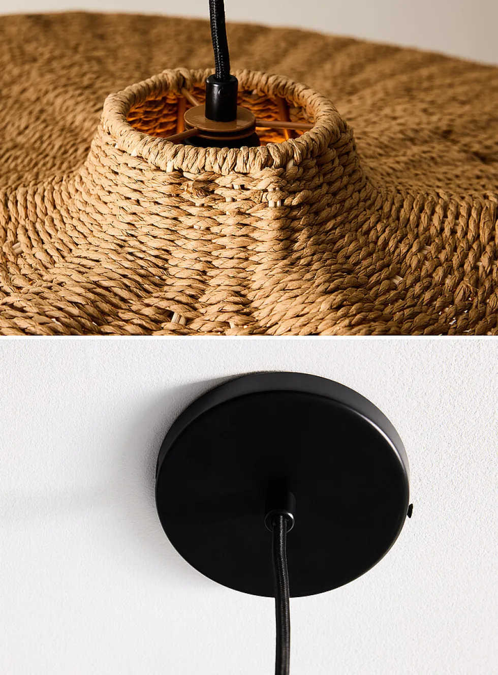 Selma braided wicker light fixture
