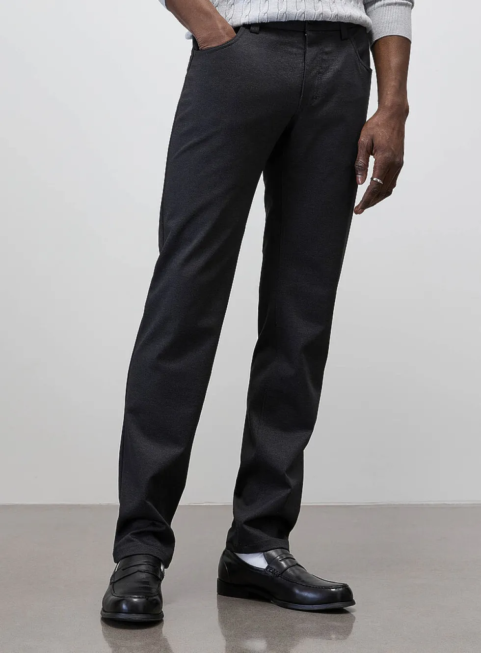 Semi-plain 5-pocket pant