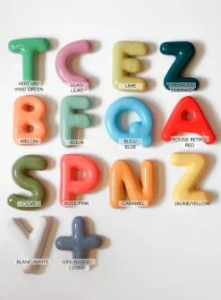 Semiporcelain letter T wall ornament