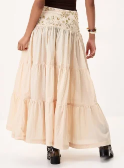 Sequined-waist maxi skirt