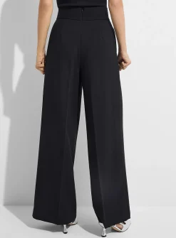 Sewn-pleat waist ultra-wide pant