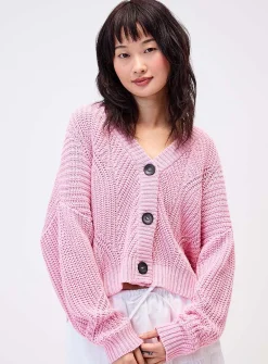 Shaker-rib V-neck cardigan