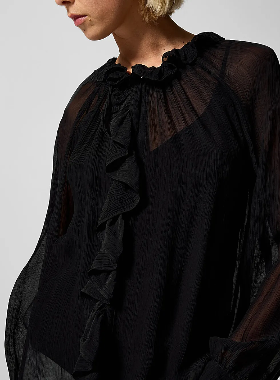 Sheer and textured blouse