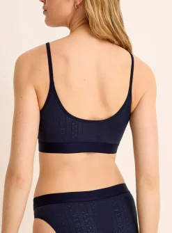 Sheer pointelle pattern bralette