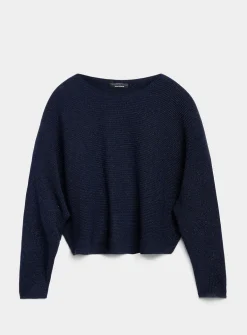 Shimmering boat-neck sweater