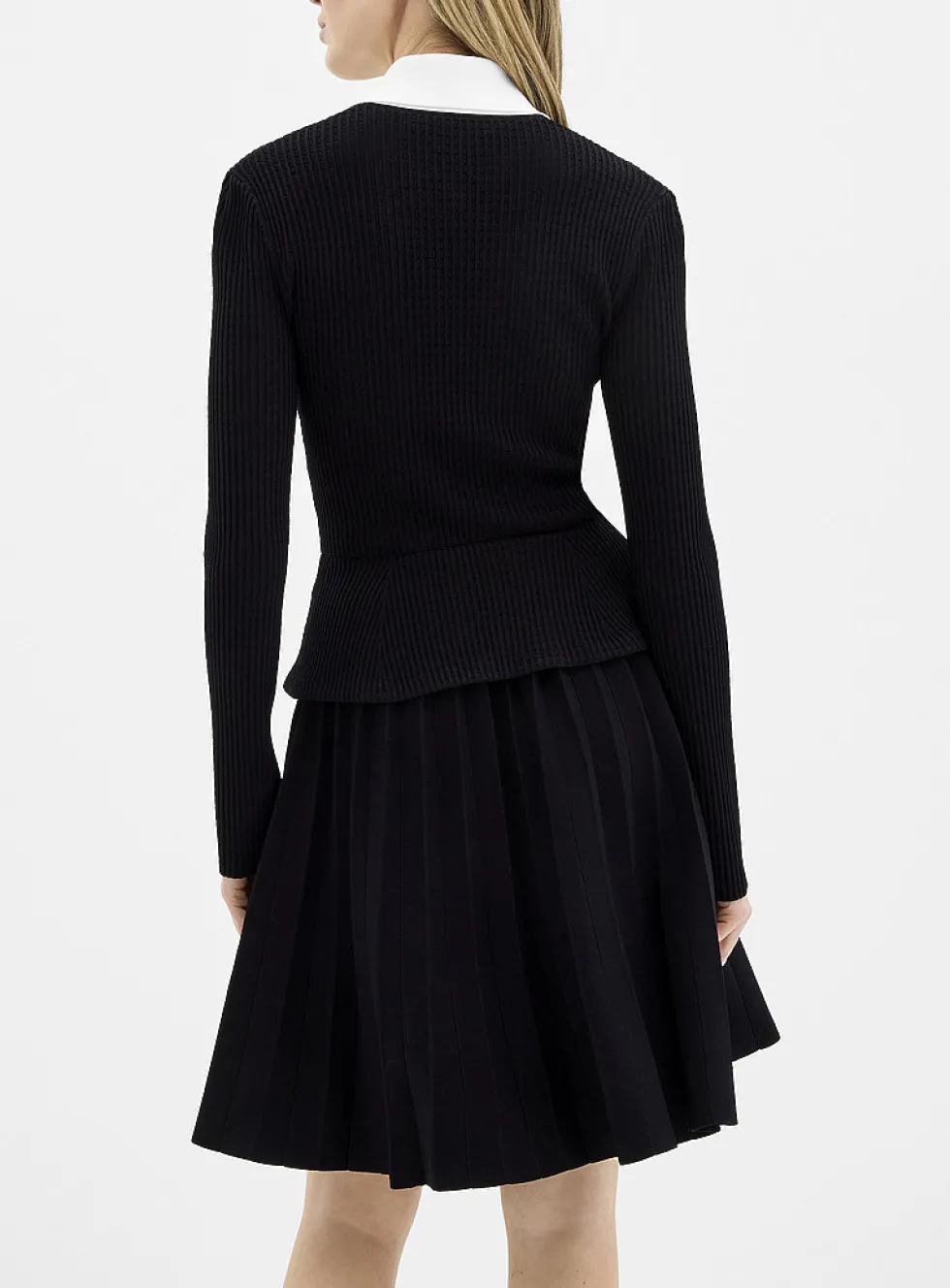 Shimmering buttons black knit minidress