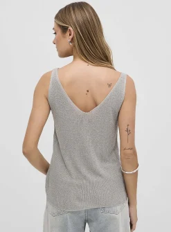 Shimmery mini-crystal V-neck tank