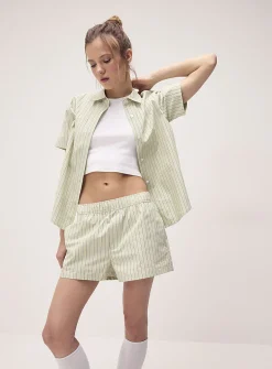 Short-sleeve poplin shirt