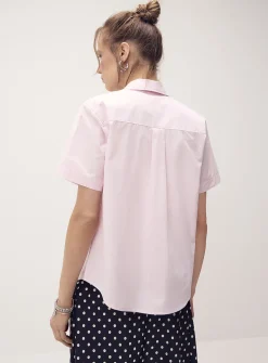 Short-sleeve poplin shirt