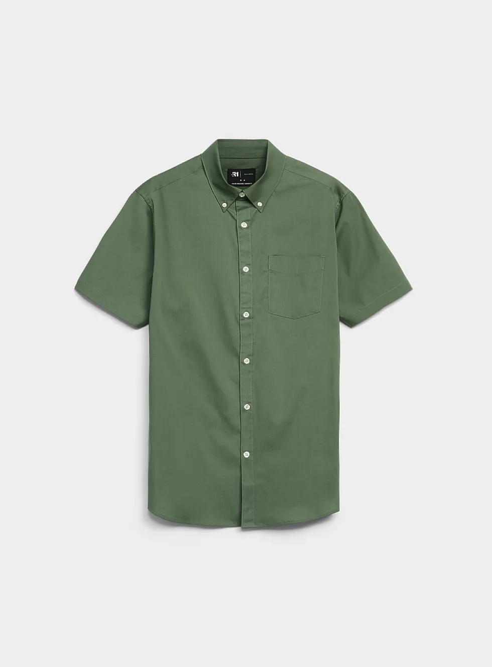 Short-sleeve solid shirt