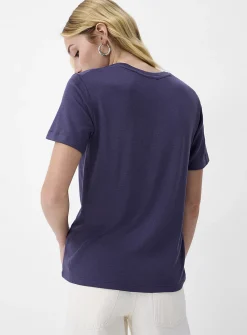 Short-sleeve supple knit T-shirt