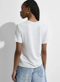 Short-sleeve supple knit T-shirt