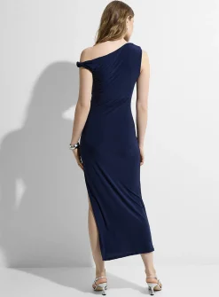 Side slit twisted strap maxi dress