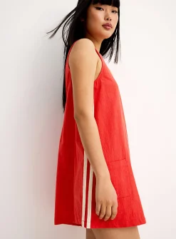 Side stripes cotton minidress