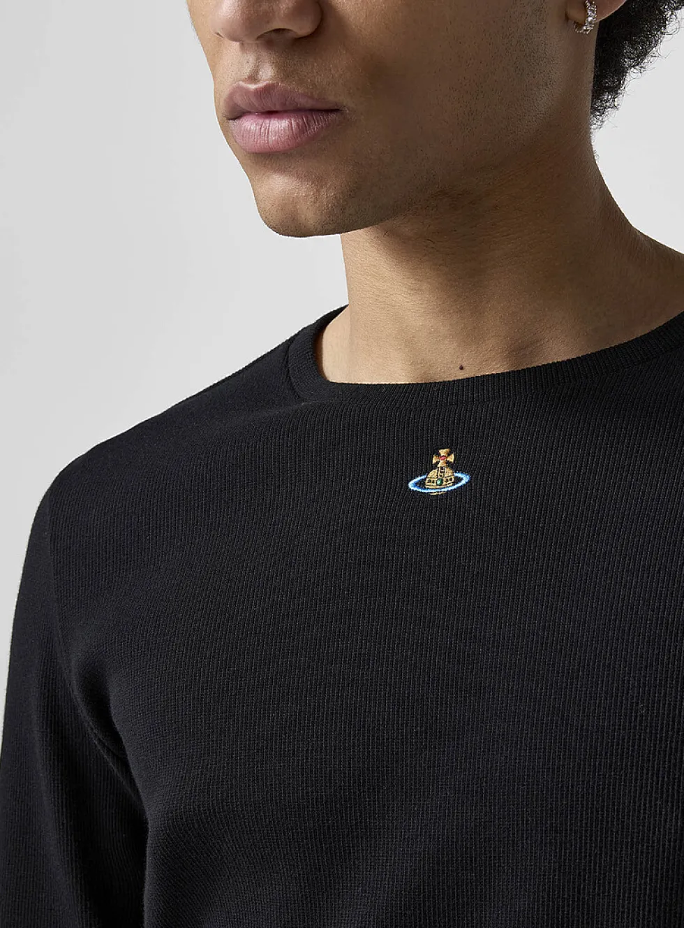 Signature logo ribbed long-sleeve tee