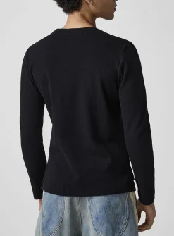 Signature logo ribbed long-sleeve tee