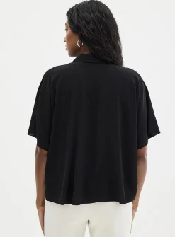 Silky boxy-fit blouse
