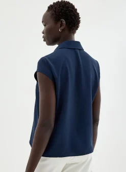 Silky cap-sleeve shirt