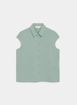 Silky cap-sleeve shirt