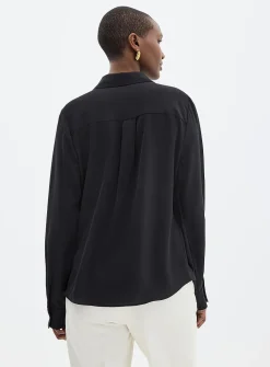 Silky hidden placket shirt