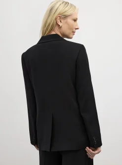 Silky straight two-button blazer