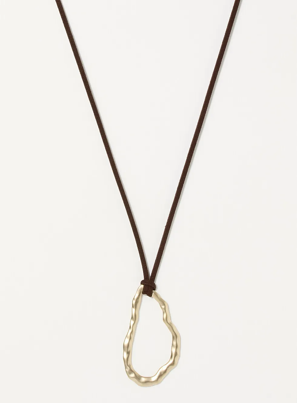 Sinuous hammered medallion cord necklace