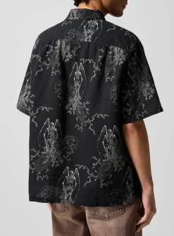 Skeleton paisley boxy-fit shirt