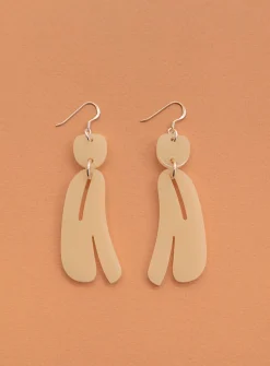 Slashed ovoids elongated earrings - Mini