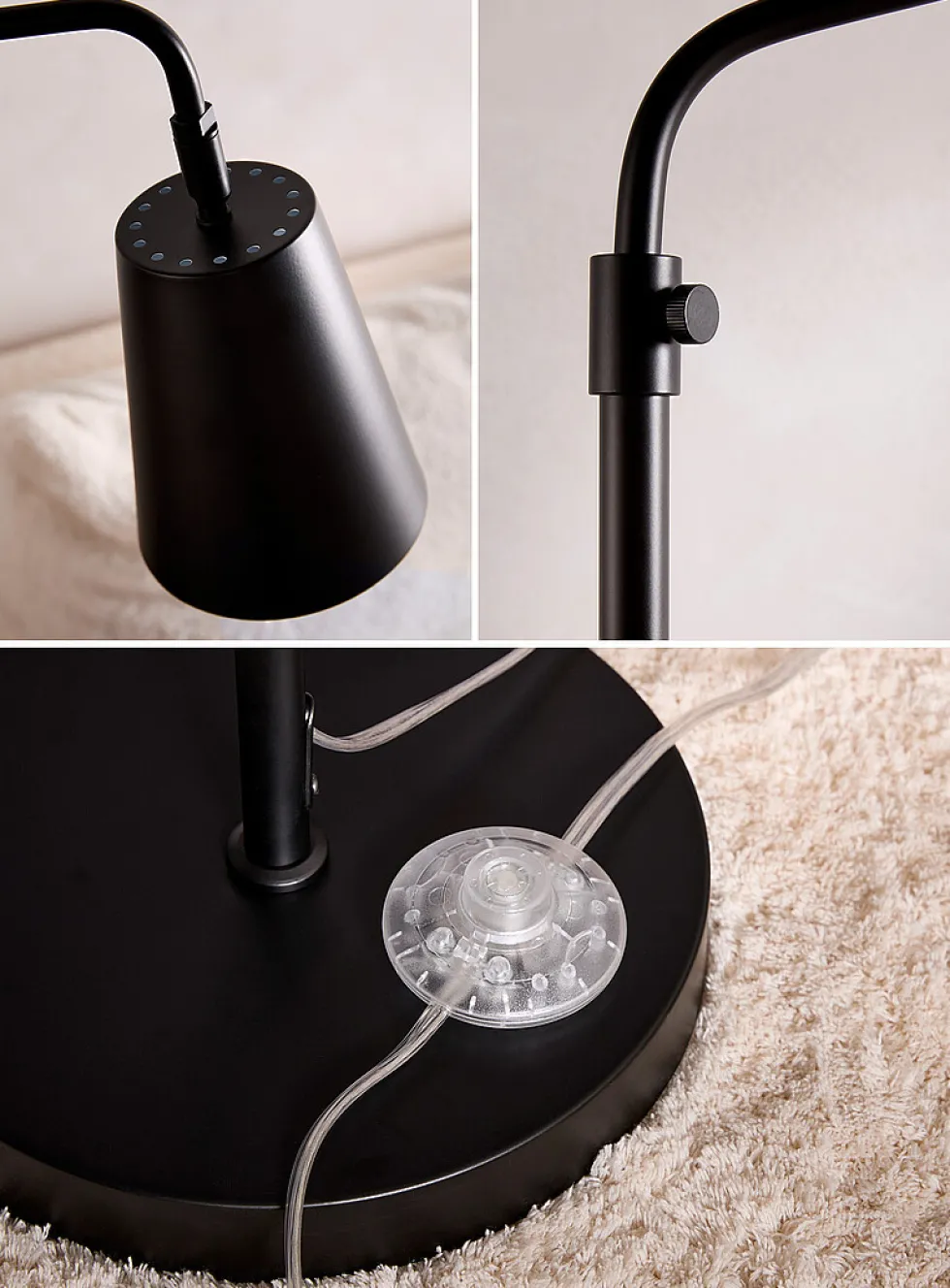 Sleek adjustable-height floor lamp