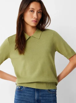 Sleek fine-knit polo