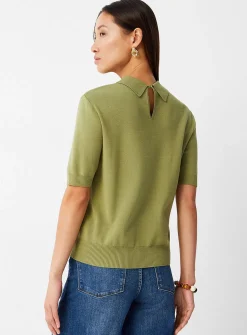 Sleek fine-knit polo