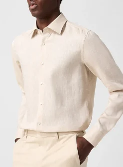 Slim-fit 100% linen shirt