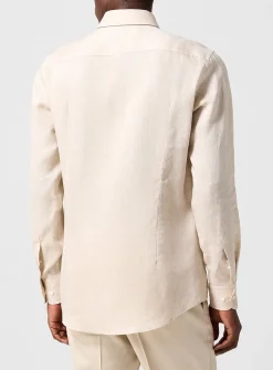 Slim-fit 100% linen shirt