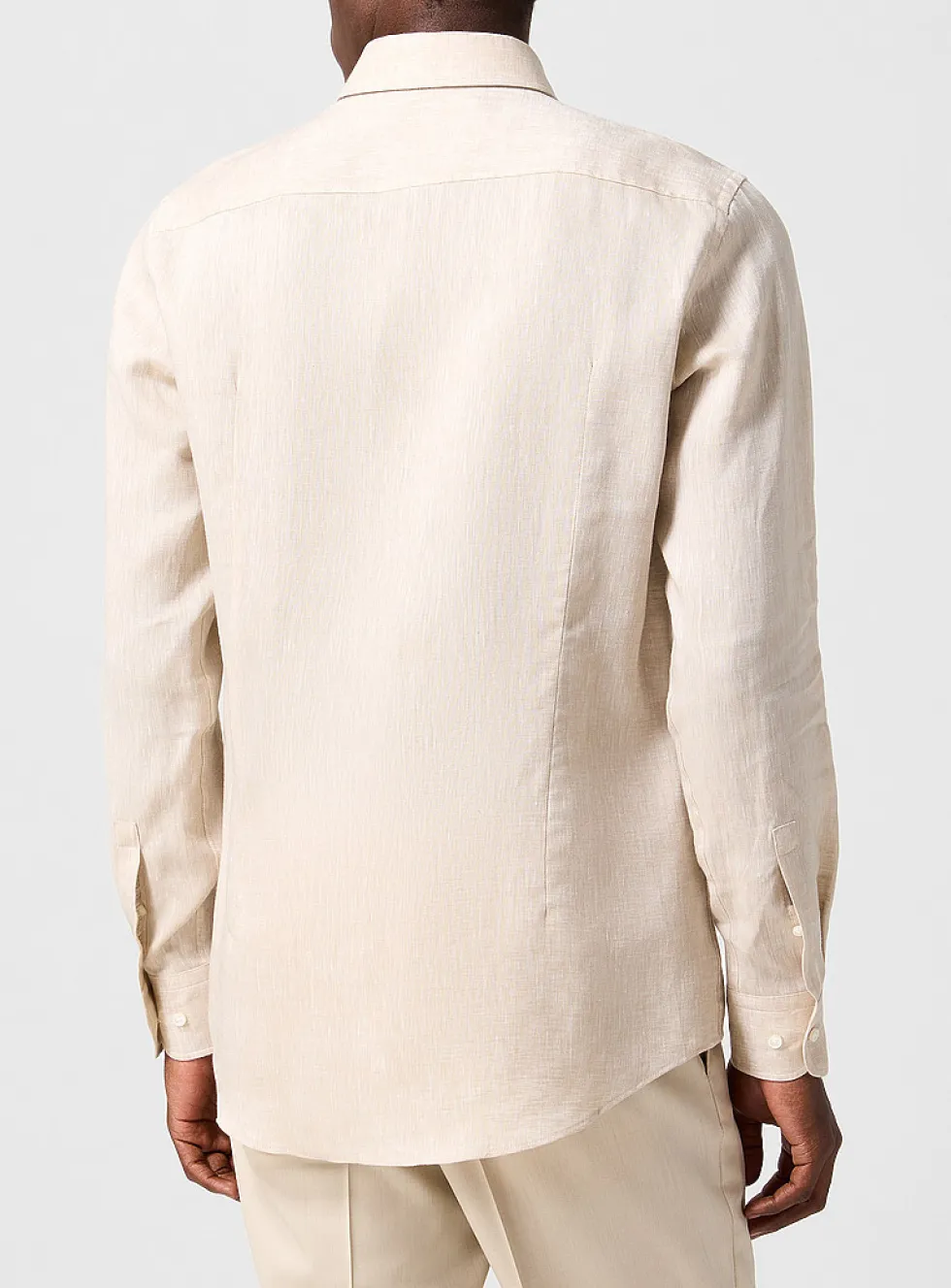 Slim-fit 100% linen shirt